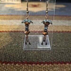Elegant Copper and Turquoise Earrings